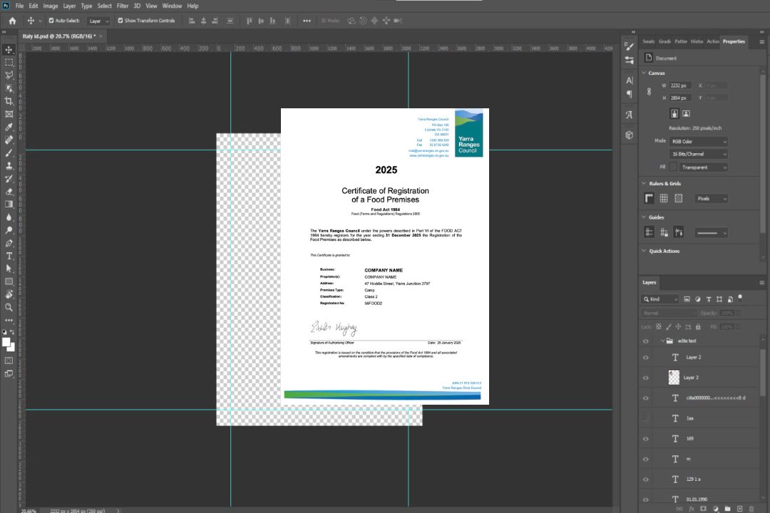 Modèle Word et PDF de certificat d'enregistrement australien, version 2 template